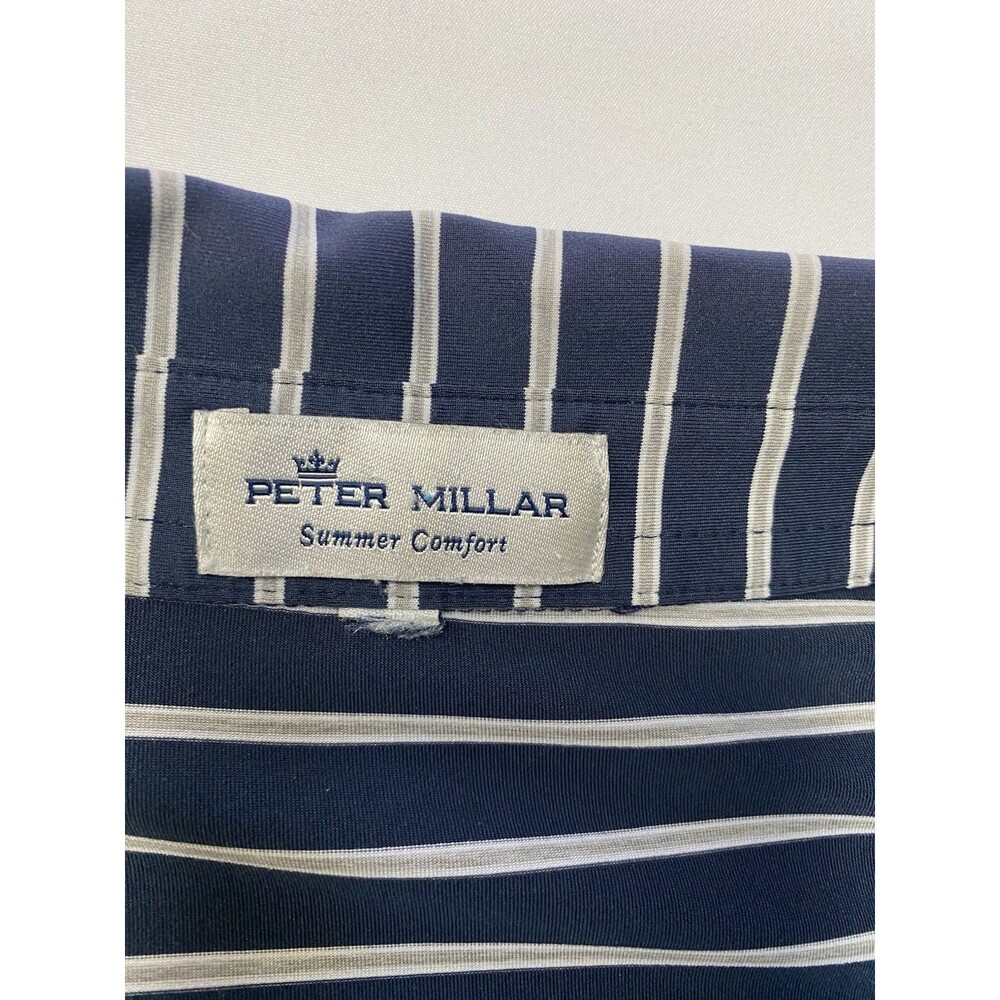 Peter Millar Summer Comfort Polo XL Navy Striped Maker's Mark Star Hill Farm SIV - Picture 3 of 7